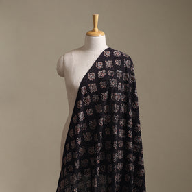 Black - Hakoba Hand Block Ajrakh Print Natural Dyed Cotton Fabric 16