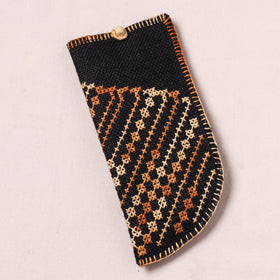 Tribal Hand Embroidered Jute Spectacle Pouch  08