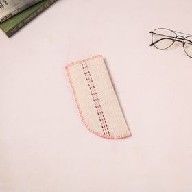 Tribal Hand Embroidered Jute Spectacle Pouch  09