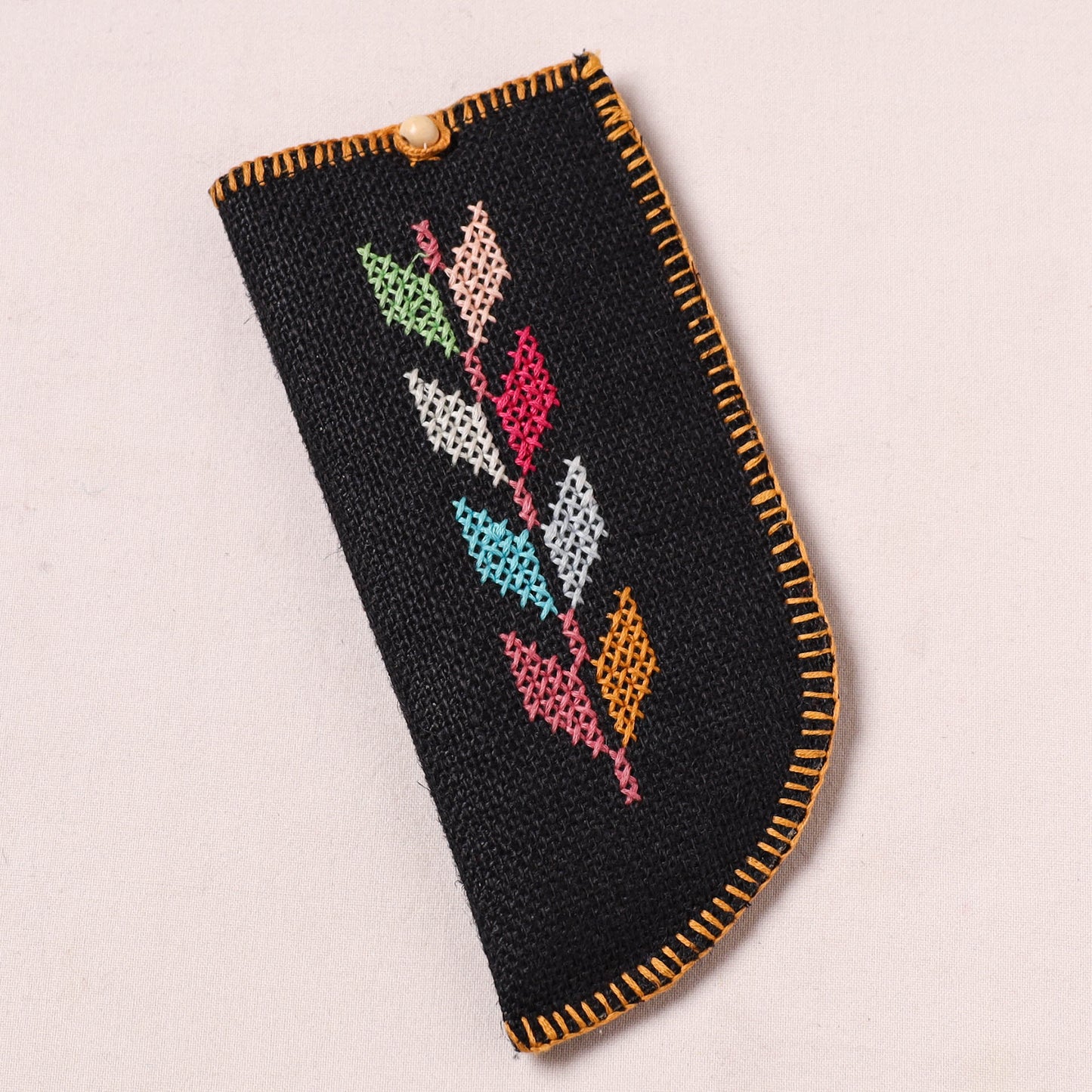 Tribal Hand Embroidered Jute Spectacle Pouch  12