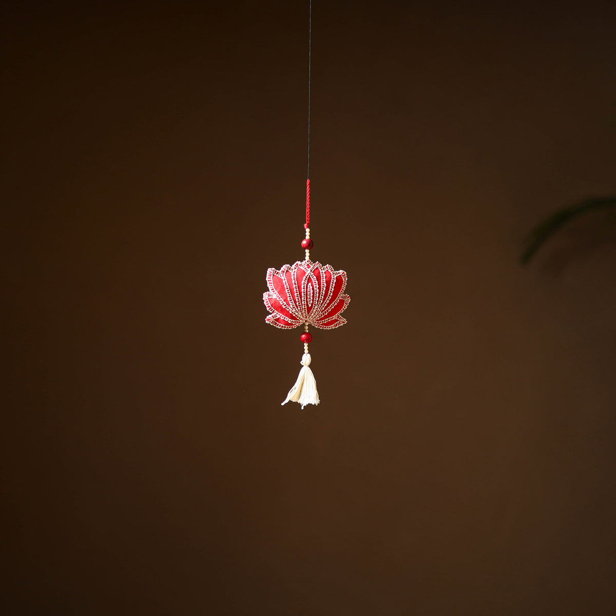 Lotus - Hand Embroidered Aipan Art Hanging for Home Decor 05