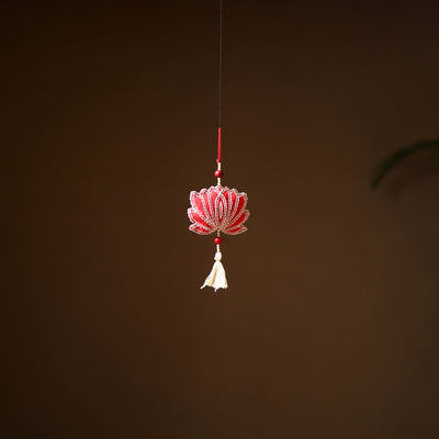 Lotus - Hand Embroidered Aipan Art Hanging for Home Decor 05