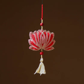 Lotus - Hand Embroidered Aipan Art Hanging for Home Decor 05