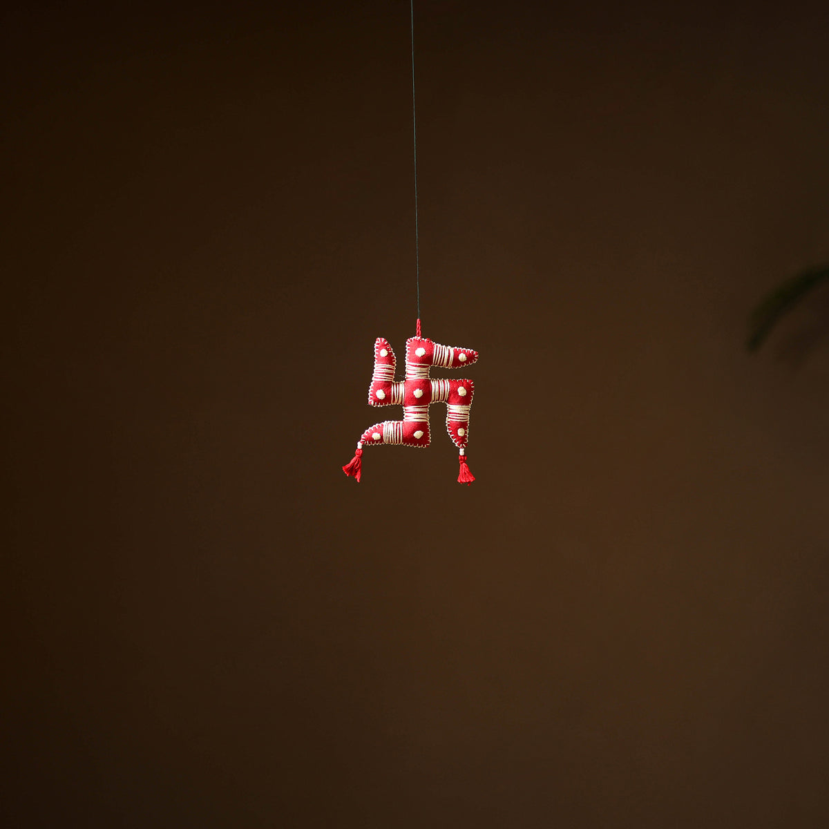 Swastika - Hand Embroidered Aipan Art Hanging for Home Decor 01