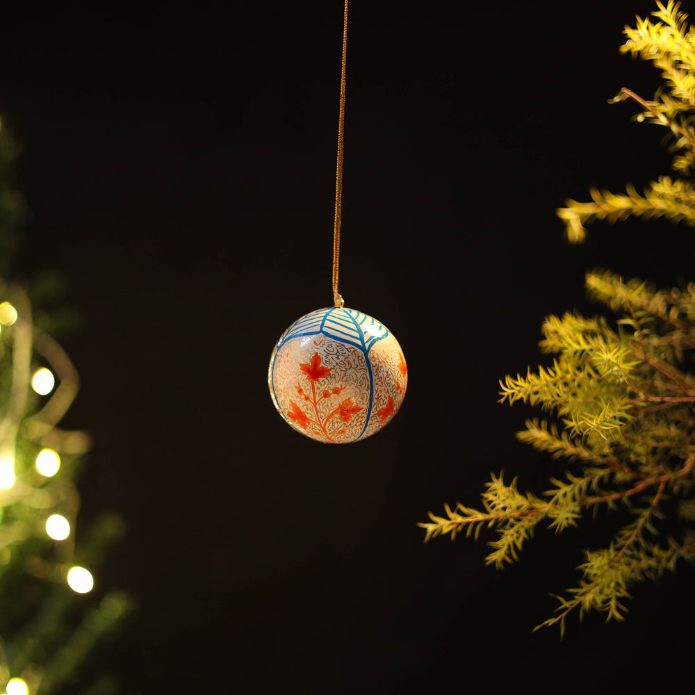 Ball - Kashmir Handpainted Christmas Ornament 11