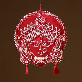 Maa Durga - Hand Embroidered Aipan Art Hanging for Home Decor 04