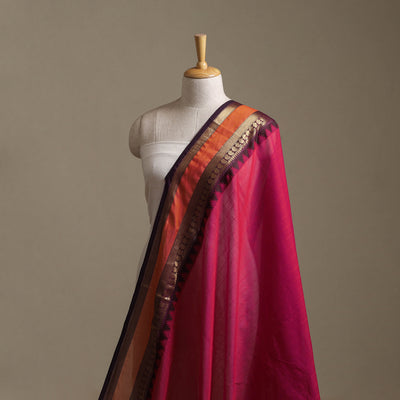 Pink - Kanchipuram Cotton Fabric with Zari Border 14