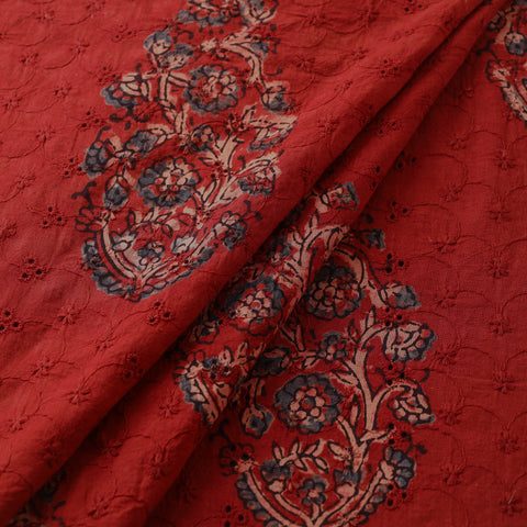 Red - Kutch Hand Block Ajrakh Print Natural Dyed Cotton Hakoba Fabric 02