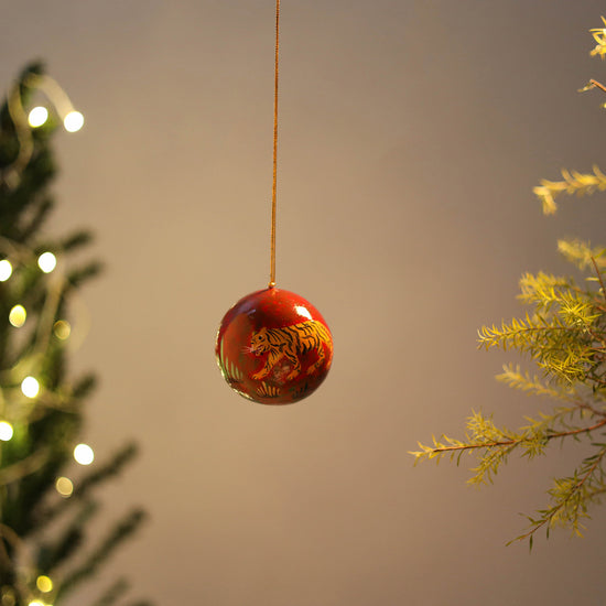 Ball - Kashmir Handpainted Christmas Ornament 05