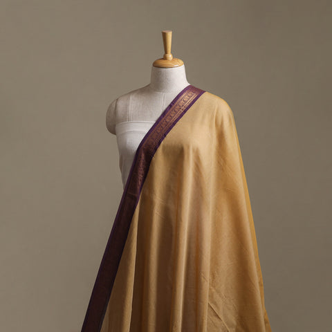 Beige - Kanchipuram Cotton Fabric with Zari Border 21