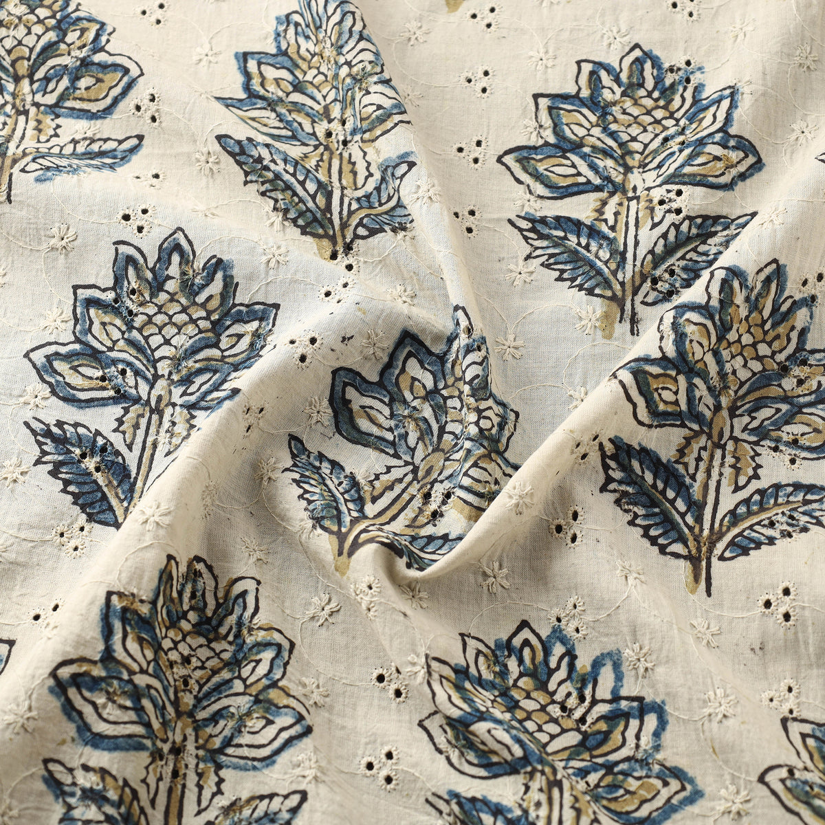 Kutch Hand Block Ajrakh Print Natural Dyed Cotton Hakoba Fabric 03