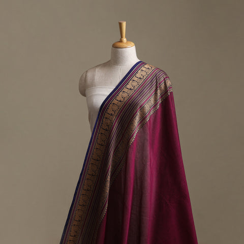 Purple - Kanchipuram Cotton Fabric with Zari Border 22