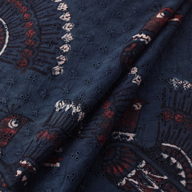 Kutch Hand Block Ajrakh Print Natural Dyed Cotton Hakoba Fabric 04