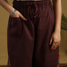 Buy Cotton Bengal Kantha Hand Embroidery Palazzo