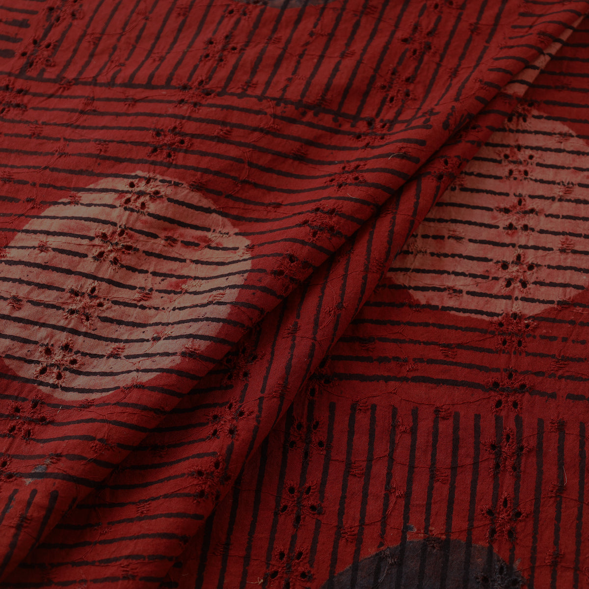 Kutch Hand Block Ajrakh Print Natural Dyed Cotton Hakoba Fabric 05