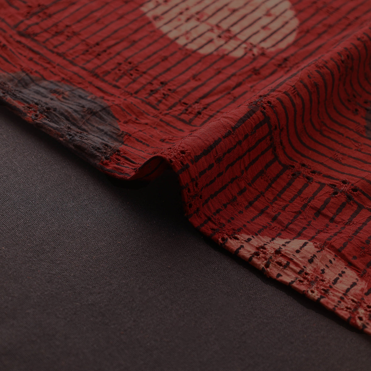 Kutch Hand Block Ajrakh Print Natural Dyed Cotton Hakoba Fabric 05