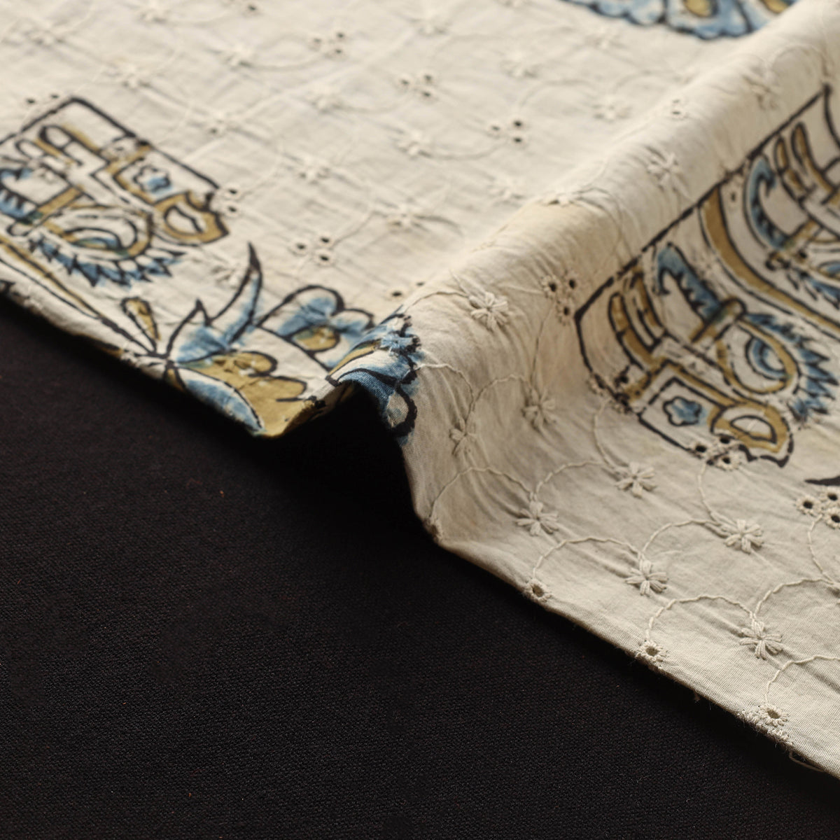 Kutch Hand Block Ajrakh Print Natural Dyed Cotton Hakoba Fabric 06