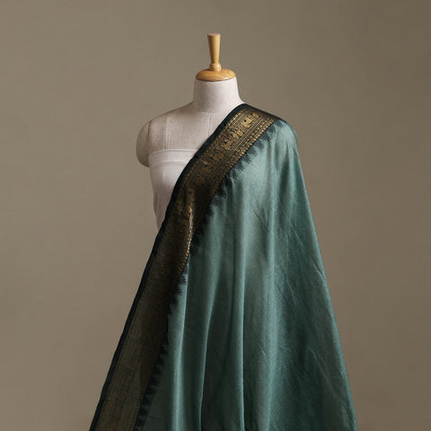 Green - Kanchipuram Cotton Fabric with Zari Border 27