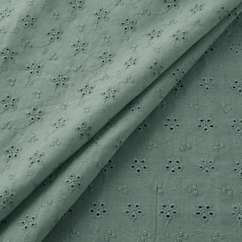 Floral Embroidered Cotton Hakoba Fabric 07