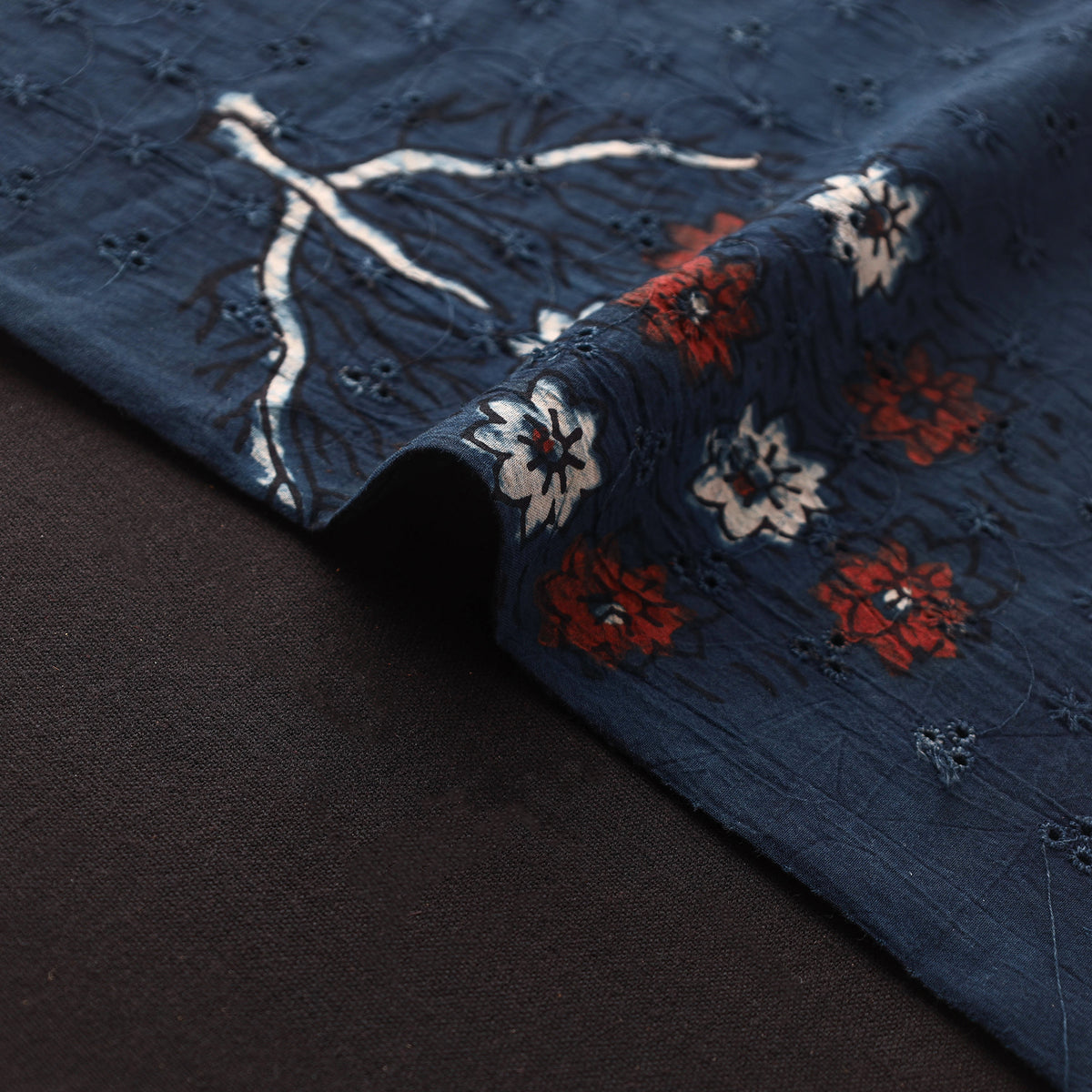 Kutch Hand Block Ajrakh Print Natural Dyed Cotton Hakoba Fabric 08