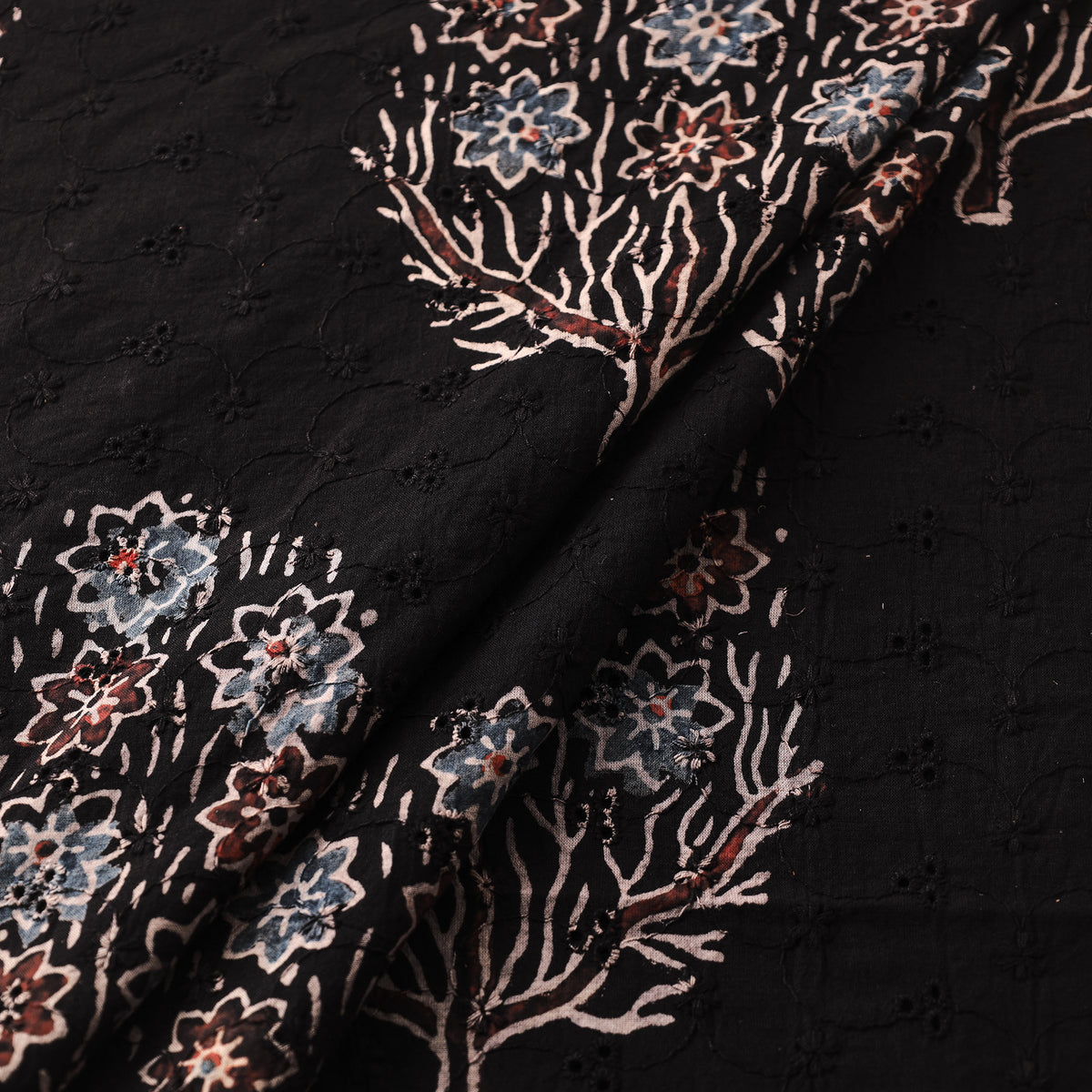 Kutch Hand Block Ajrakh Print Natural Dyed Cotton Hakoba Fabric 32