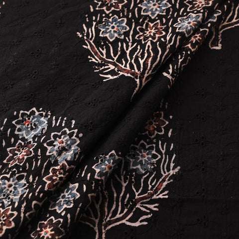 Black - Kutch Hand Block Ajrakh Print Natural Dyed Cotton Hakoba Fabric 32