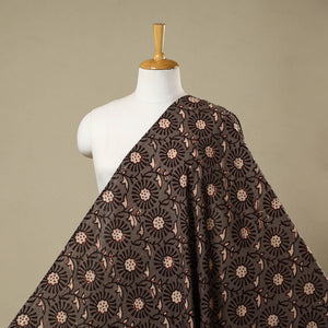 Brown - natural dyed cotton nandana fabric 07 - handcrafted