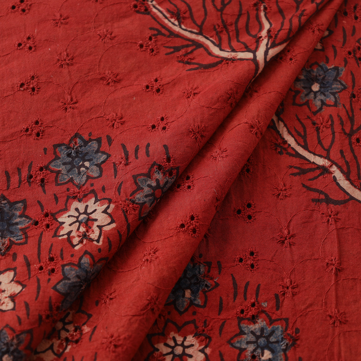 Kutch Hand Block Ajrakh Print Natural Dyed Cotton Hakoba Fabric 10