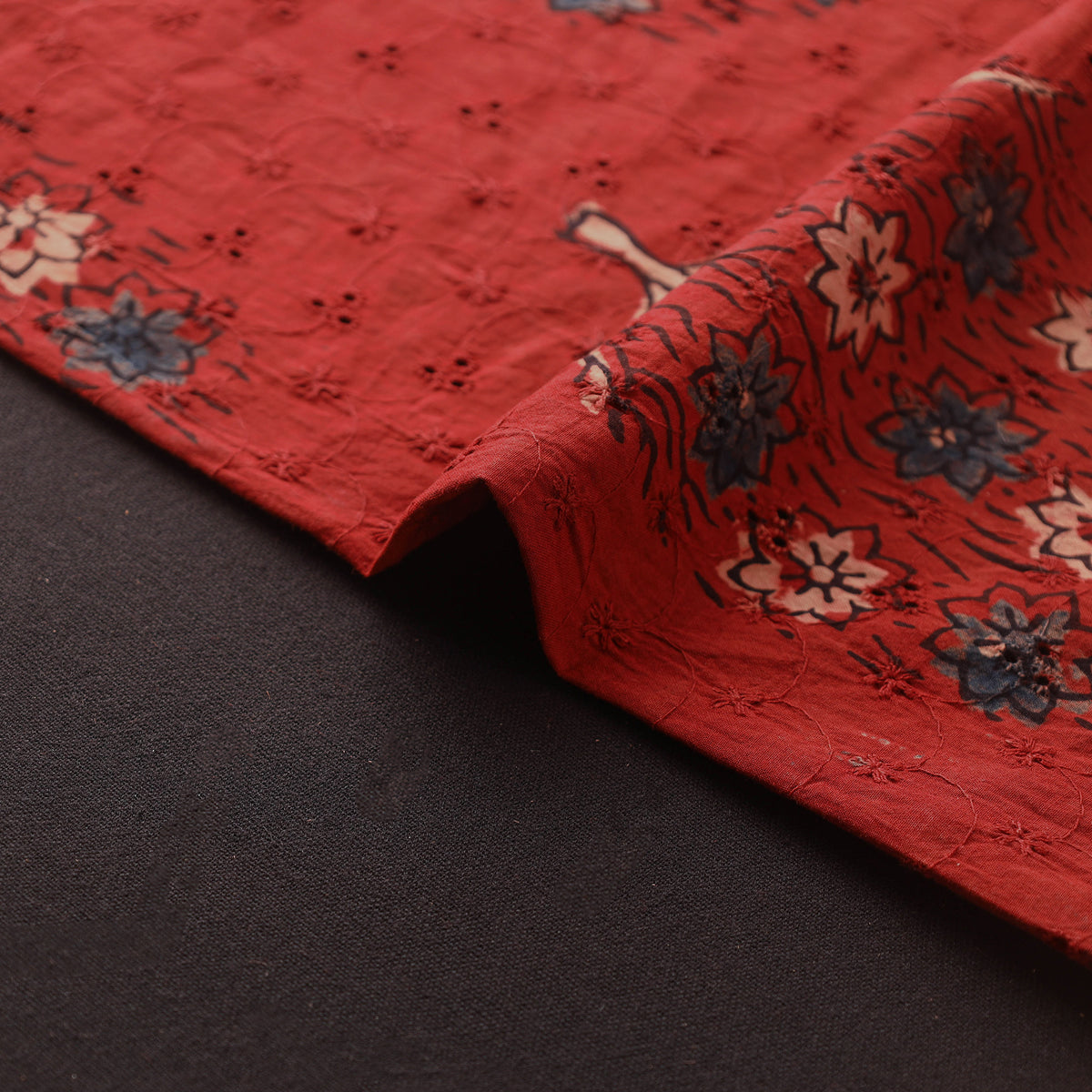 Kutch Hand Block Ajrakh Print Natural Dyed Cotton Hakoba Fabric 10
