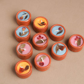 Sri Aurobindo Ashram Ball Clay Diya with Wax (Set of 10) 11