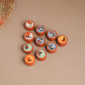 Sri Aurobindo Ashram Ball Clay Diya with Wax (Set of 10) 12