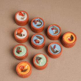 Sri Aurobindo Ashram Ball Clay Diya with Wax (Set of 10) 12