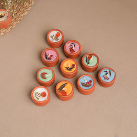Sri Aurobindo Ashram Ball Clay Diya with Wax (Set of 10) 13