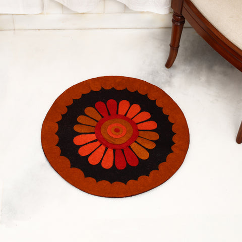 Hand Felted Pure Wool Namda Door Mat (24 in x 24 in)