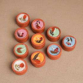 Sri Aurobindo Ashram Ball Clay Diya with Wax (Set of 10) 13
