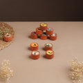 Multicolor - Sri Aurobindo Ashram Ball Clay Diya with Wax (Set of 10) 14