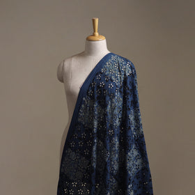 Blue - Hakoba Hand Block Ajrakh Print Natural Dyed Cotton Fabric 65