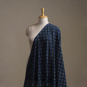 Blue - Hakoba Hand Block Ajrakh Print Natural Dyed Cotton Fabric 73