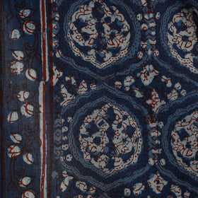 Blue - natural dyed cotton nandana fabric 02 - handcrafted