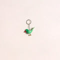 Green - Bird Handmade Paper Mache Keychain 08