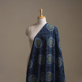 Blue - Hakoba Hand Block Ajrakh Print Natural Dyed Cotton Fabric 81