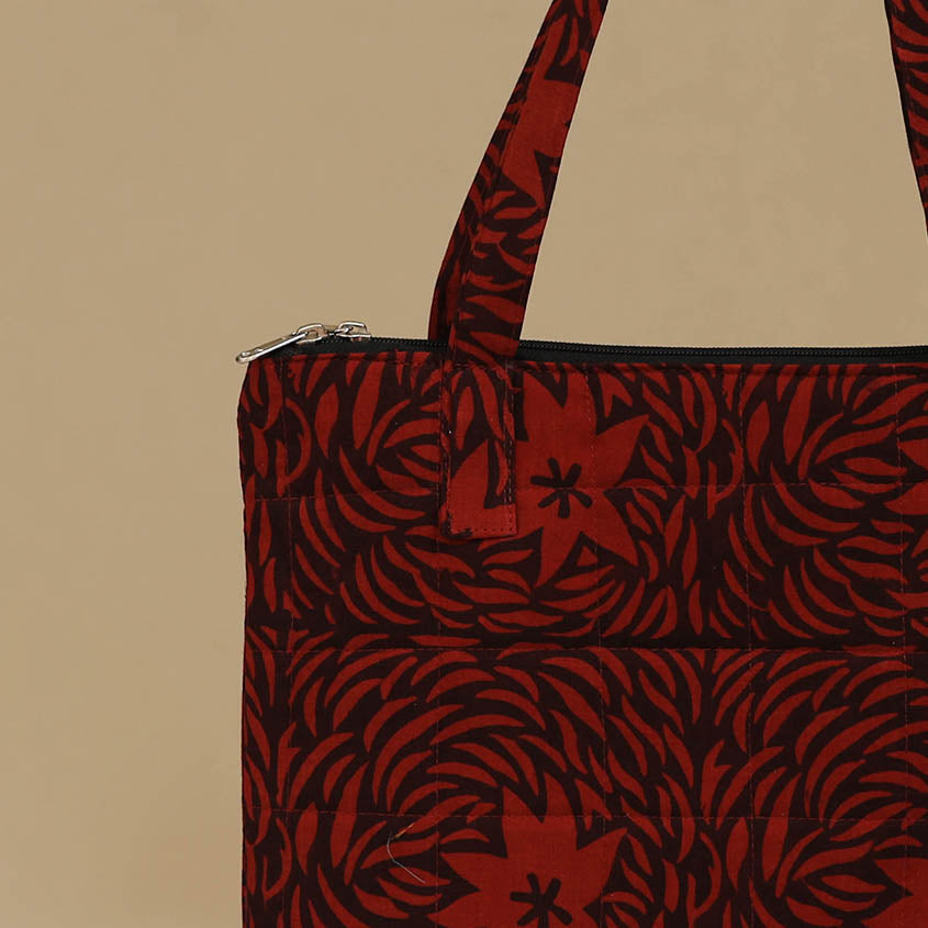 Handcrafted Cotton Quilted Handbag 12