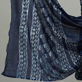  Indigo Cotton Bagru Print Dress Material Set 
