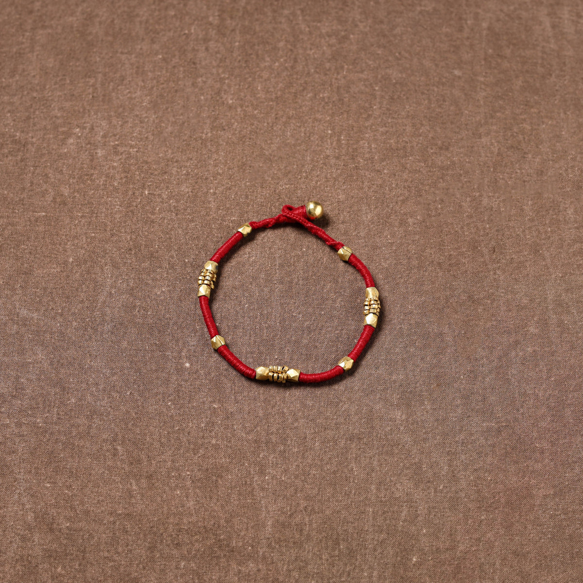 Tribal Odisha Dokra Beads Threadwork Anklet 04