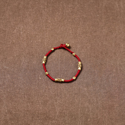 Tribal Odisha Dokra Beads Threadwork Anklet 04