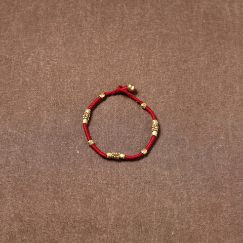Tribal Odisha Dokra Beads Threadwork Anklet 04