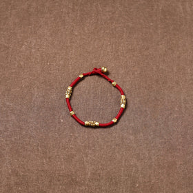 Tribal Odisha Dokra Beads Threadwork Anklet 04