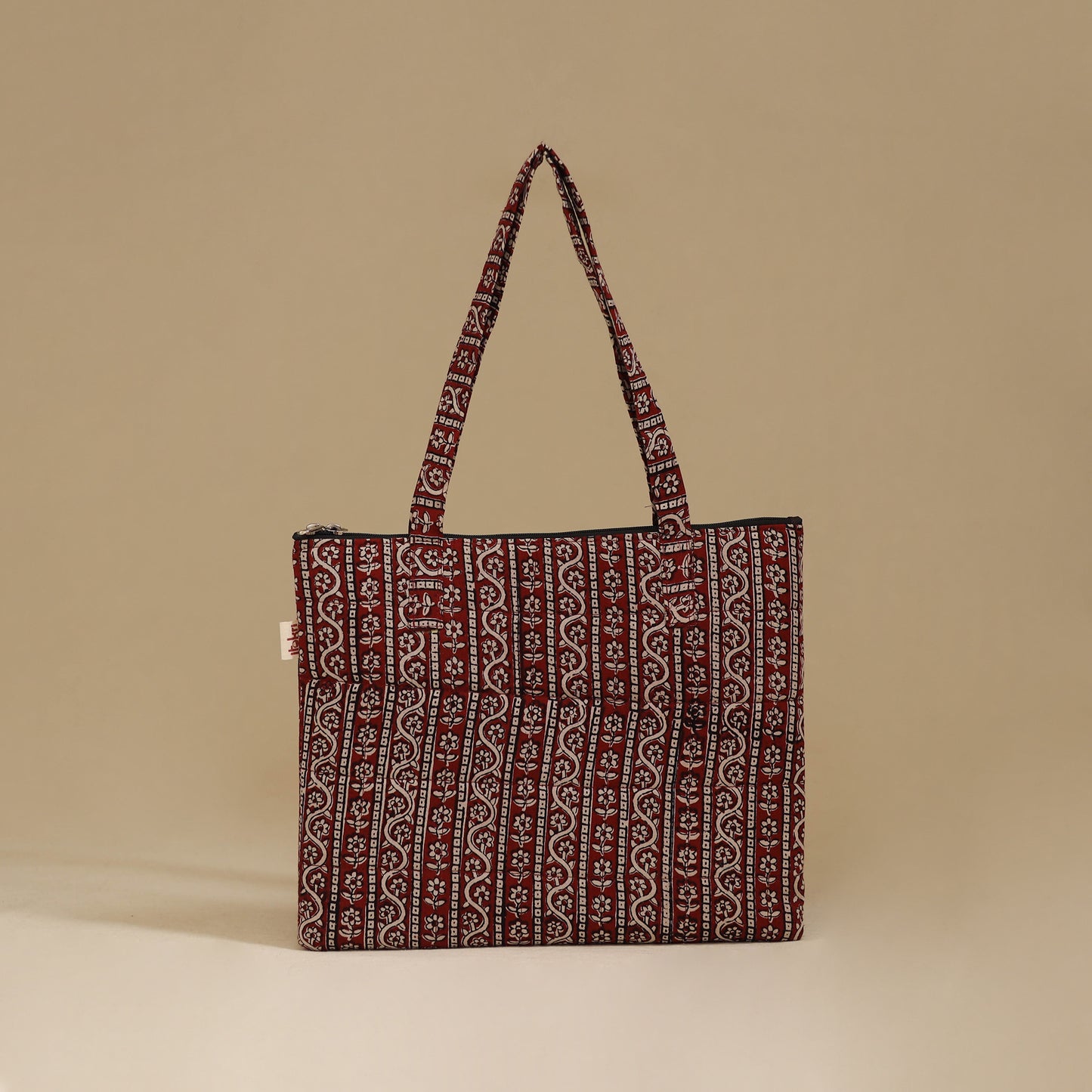 Handcrafted Cotton Quilted Handbag 14