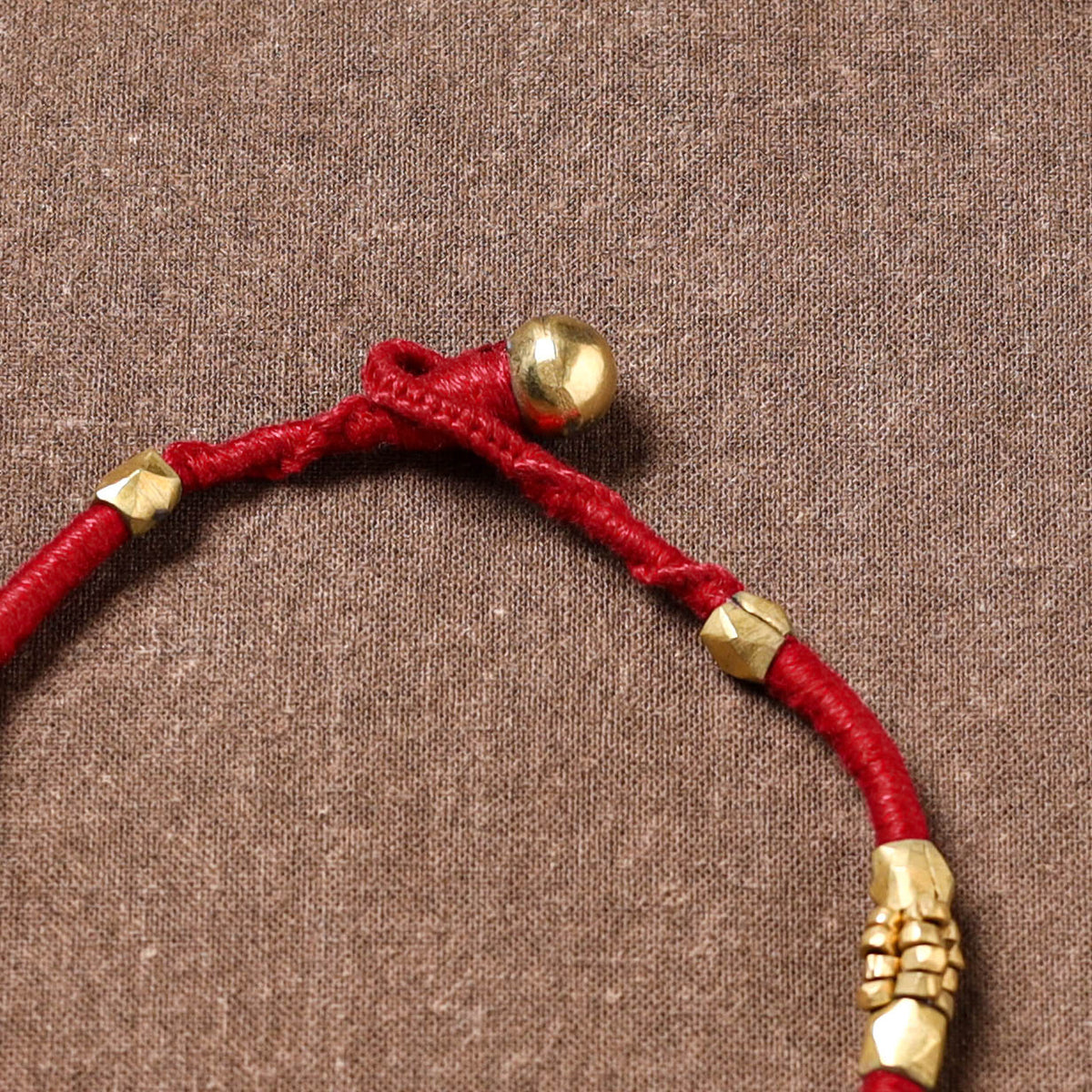 Tribal Odisha Dokra Beads Threadwork Anklet 04