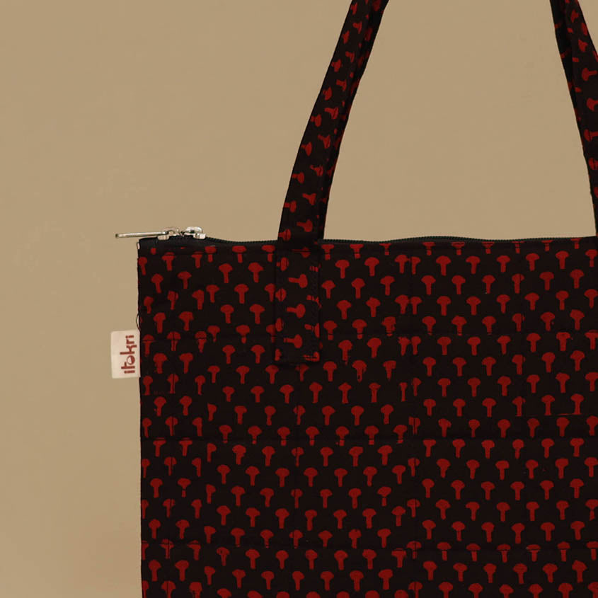 Handcrafted Cotton Quilted Handbag 15